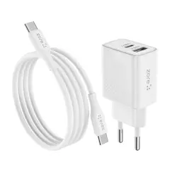 ZORE TİTAN SERİSİ ZT05 BEYAZ 20W TYPE-C TO TYPE-C SEYEHAT ŞARJ SETİ